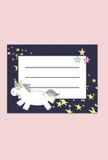 Buchetiketten 20 Stück Einhorn, Namensaufkleber Schule