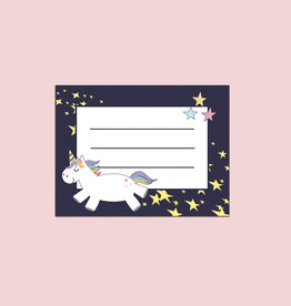 Buchetiketten 20 Stück Einhorn