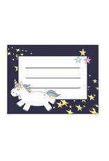 Buchetiketten 20 Stück Einhorn, Namensaufkleber Schule