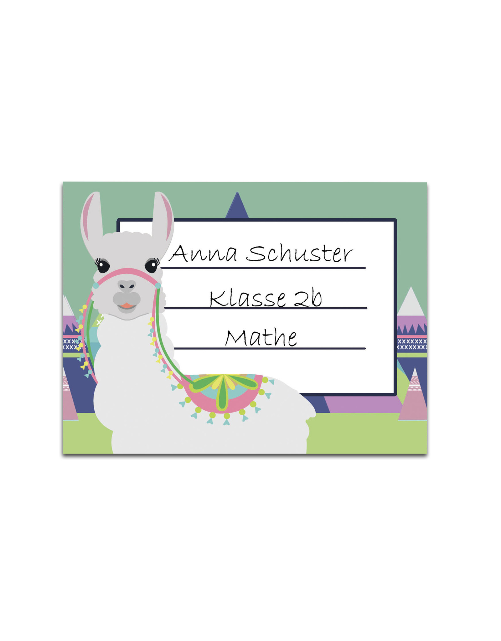 Buchetiketten 20 Stück Lama, Namensaufkleber Schule