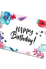 Postkarte Geburtstag Blumen Aquarell