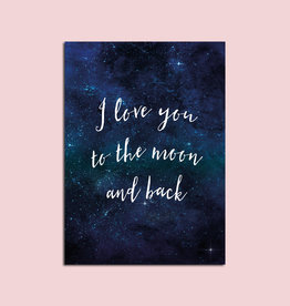 Postkarte Valentinstag "I love you to the moon and back"