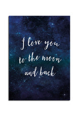 Postkarte Valentinstag "I love you to the moon and back"