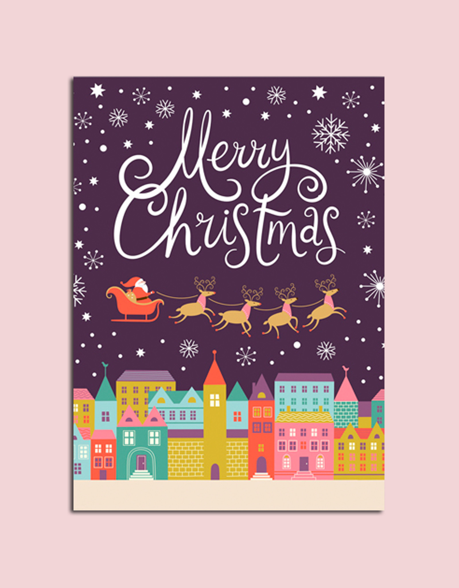 Postkarte "Über der Stadt", Weihnachtskarte