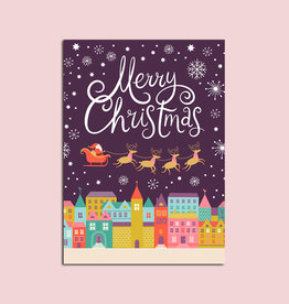 Postkarte "Über der Stadt", Weihnachtskarte