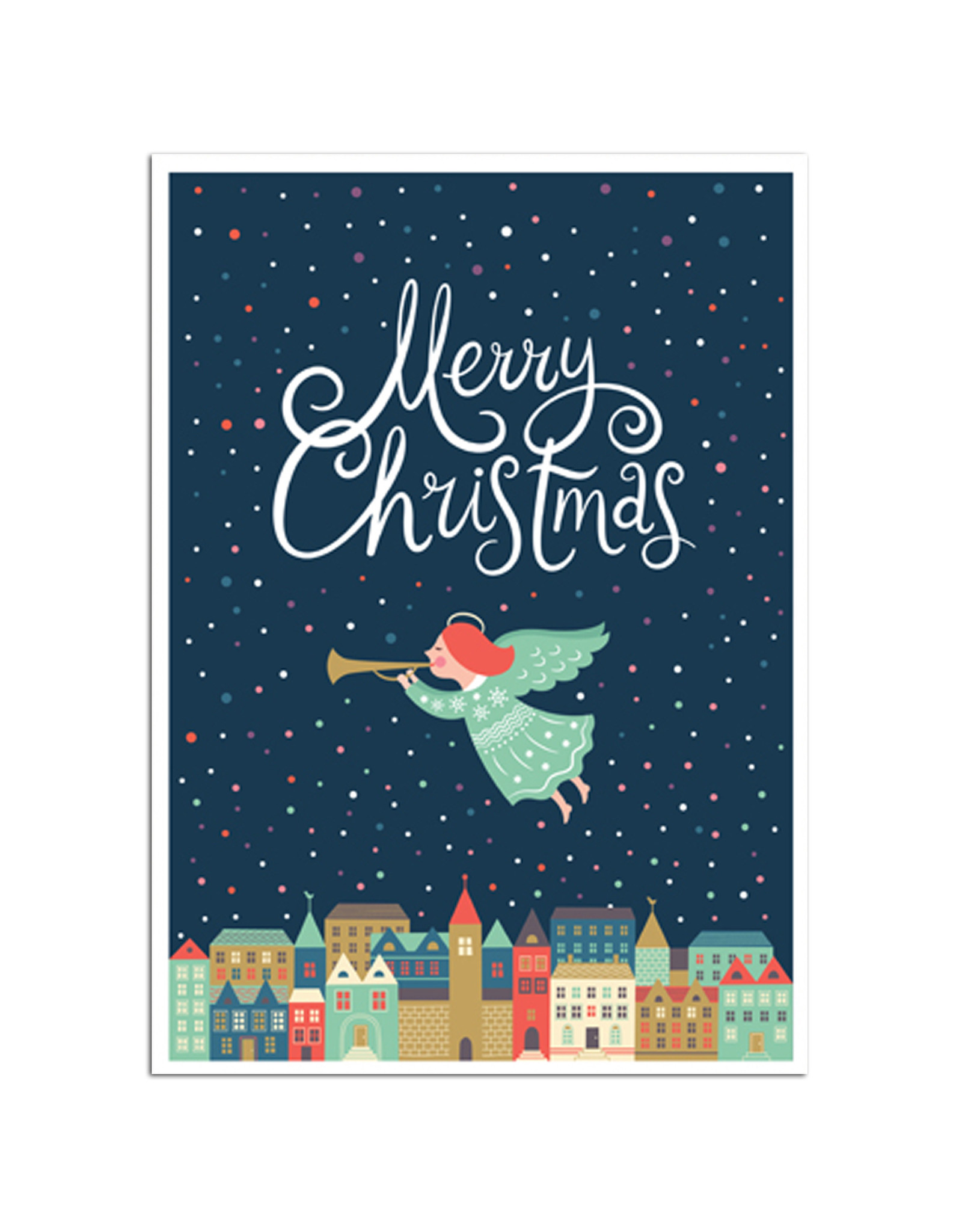 Postkarte "Über der Stadt", Weihnachtskarte