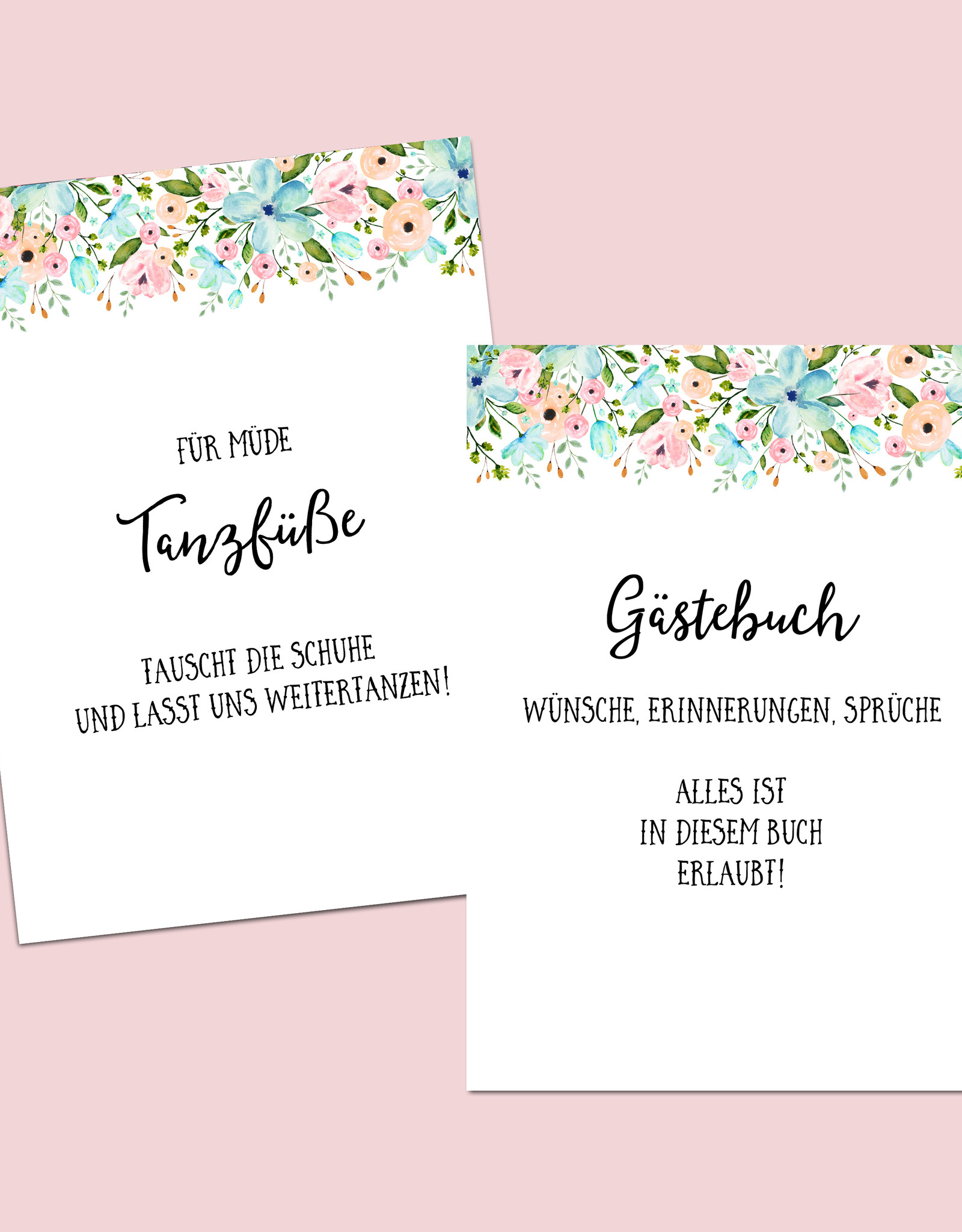 Schild Hochzeit 8er Set, Hochzeitsschilder Weiße Hochzeit