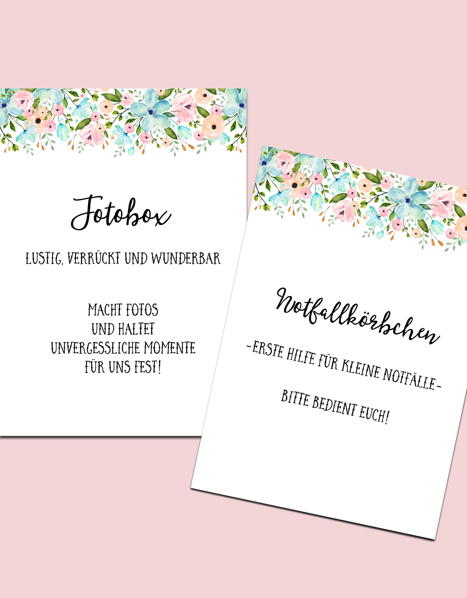 Schild Hochzeit 8er Set, Hochzeitsschilder Weiße Hochzeit