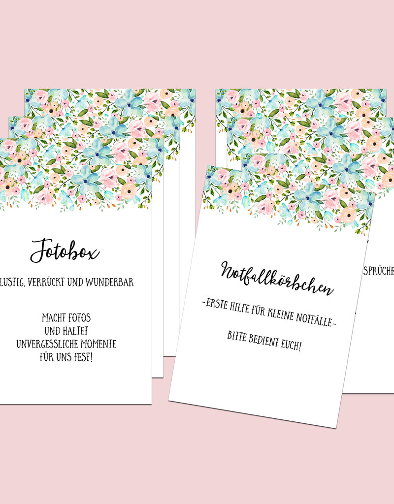 Schild Hochzeit 8er Set Hochzeitsschilder Weiße Hochzeit