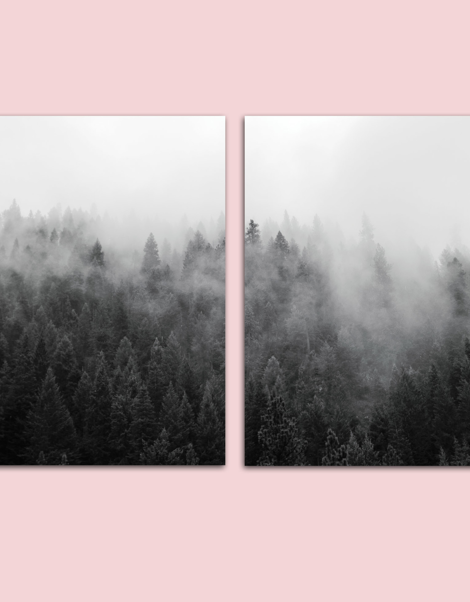 Poster Set Wald Nebel, 2er Set Poster A3
