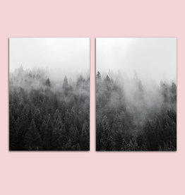 Poster Set Wald Nebel, 2er Set Poster A3