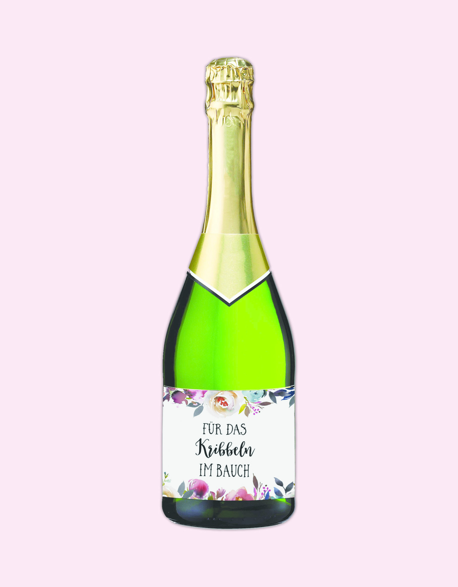 25 Flaschenetiketten "Für das Kribbeln im Bauch" Aufkleber für Sektflaschen