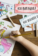 Lesezeichen Glaubenssätze für Kinder 4er Set, Wende-Lesezeichen Affirmationen