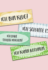 Lesezeichen Glaubenssätze für Kinder 4er Set, Wende-Lesezeichen Affirmationen