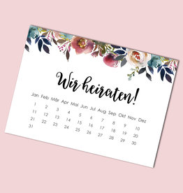 Save the date Karten "BOHO Hochzeit Kalender" 50 Stück