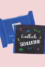 25 x Sticker "Endlich Schulkind" + 25 Banderolen SCHULANFANG