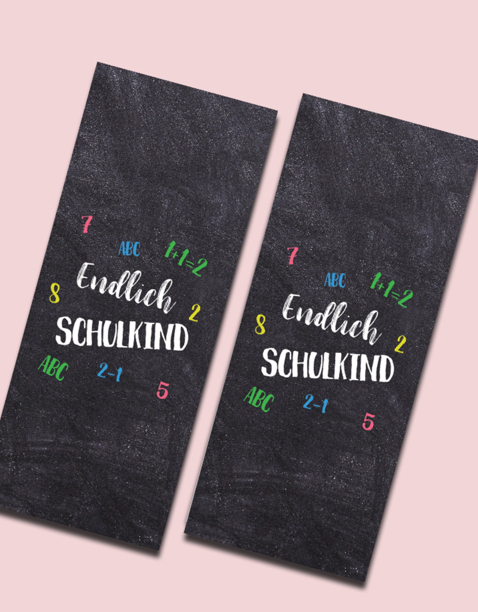 25 x Sticker "Endlich Schulkind" + 25 Banderolen SCHULANFANG