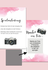 50 Fotoboxaufgaben zum Rubbeln "Aquarell Hochzeit rosa!" Rubbelkarten