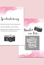 50 Fotoboxaufgaben zum Rubbeln "Aquarell Hochzeit rosa!" Rubbelkarten