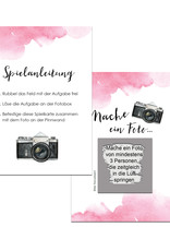 50 Fotoboxaufgaben zum Rubbeln "Aquarell Hochzeit rosa!" Rubbelkarten