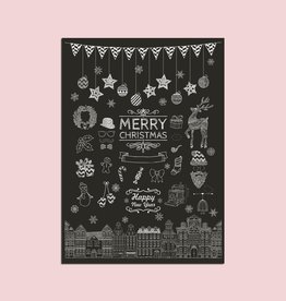 Postkarte "Kreide", Weihnachtskarte