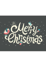 Postkarte "Vögel im Schnee schwarz", Weihnachtskarte