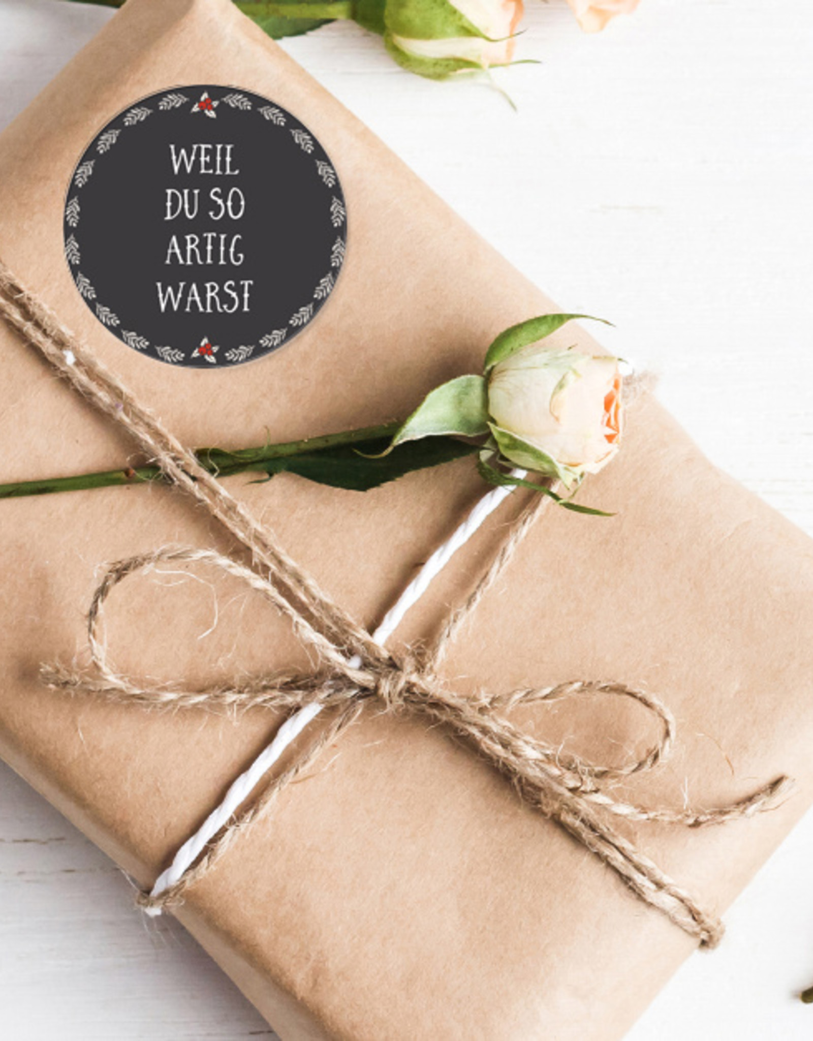 25 Sticker "Weil Du so artig warst" Geschenkaufkleber