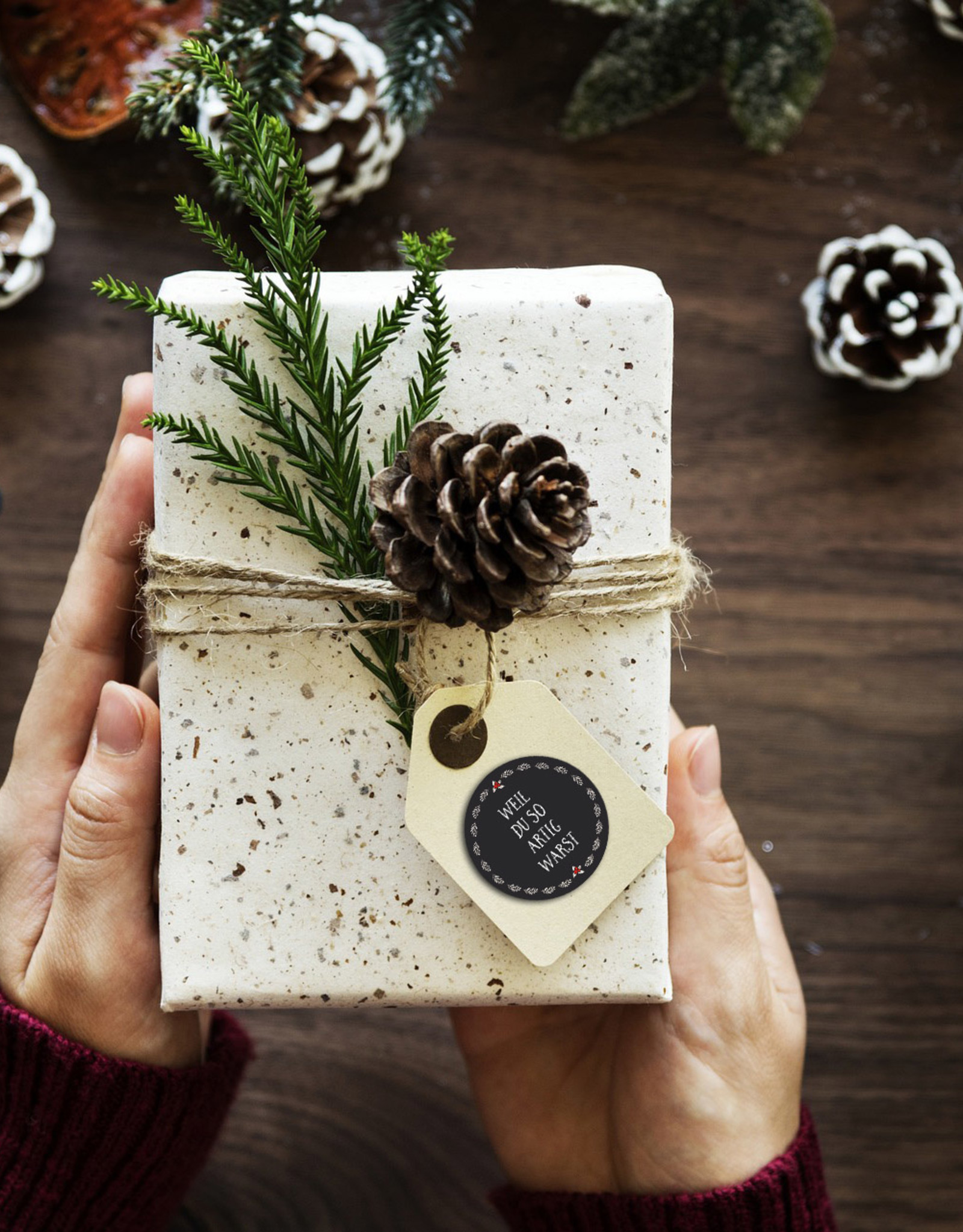 25 Sticker "Weil Du so artig warst" Geschenkaufkleber