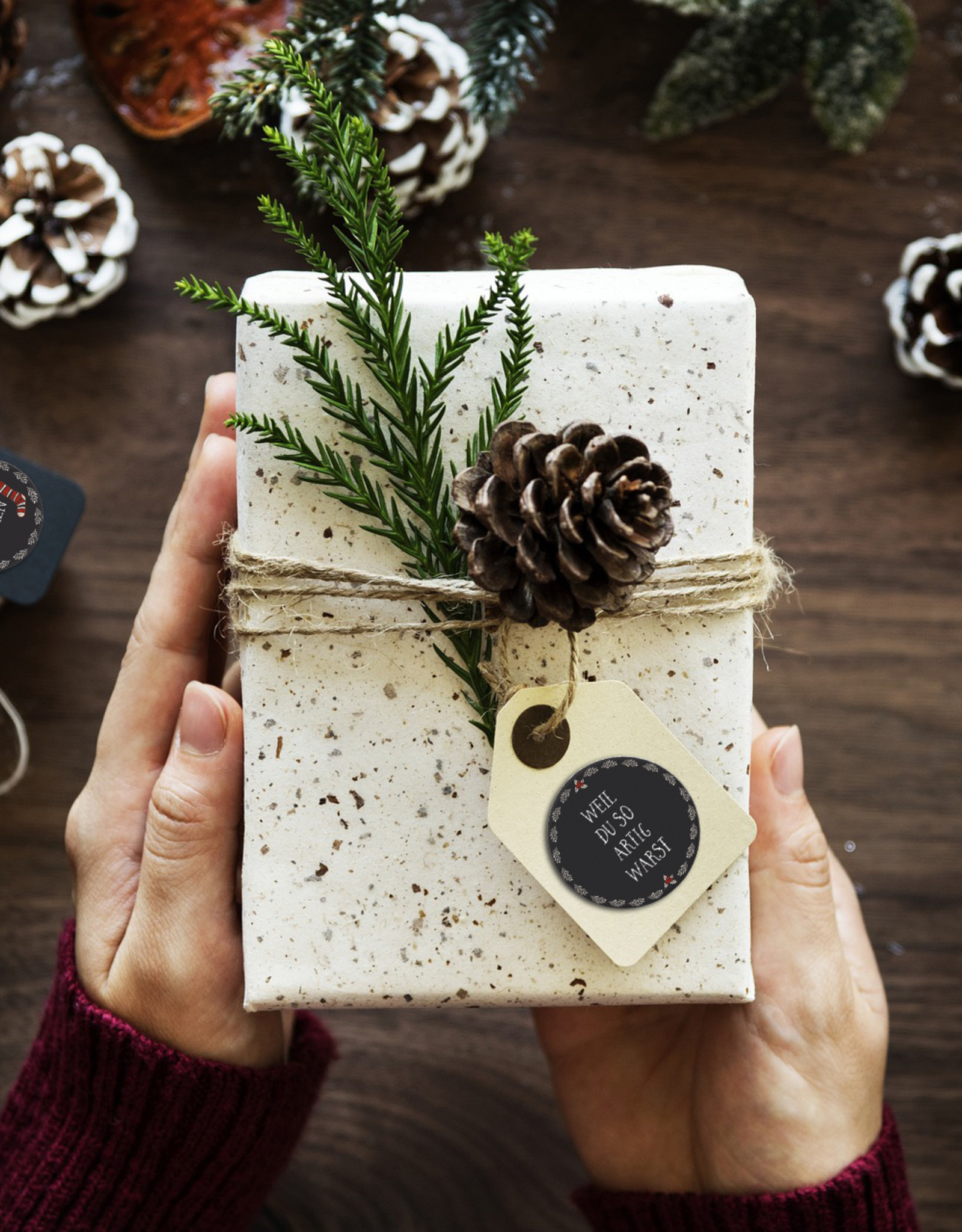 25 Sticker "selbst gemacht" Geschenkaufkleber