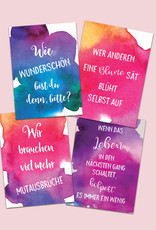 Postkarten Set "Sprüche" Aquarell