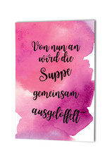 Glückwunschkarte Hochzeit  "Suppe auslöffeln" AQUARELL
