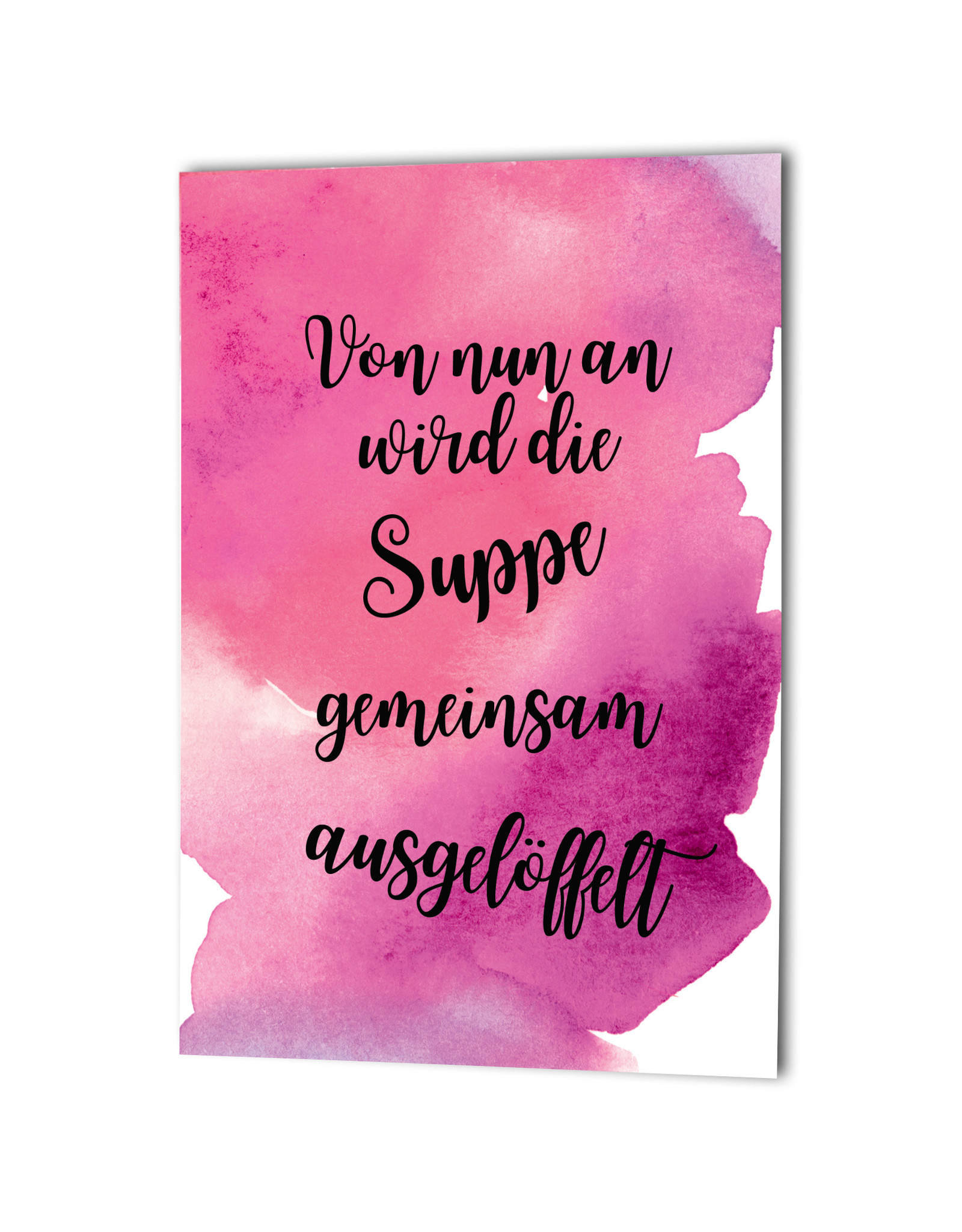 Glückwunschkarte Hochzeit  "Suppe auslöffeln" AQUARELL