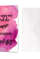 Glückwunschkarte Hochzeit  "Suppe auslöffeln" AQUARELL