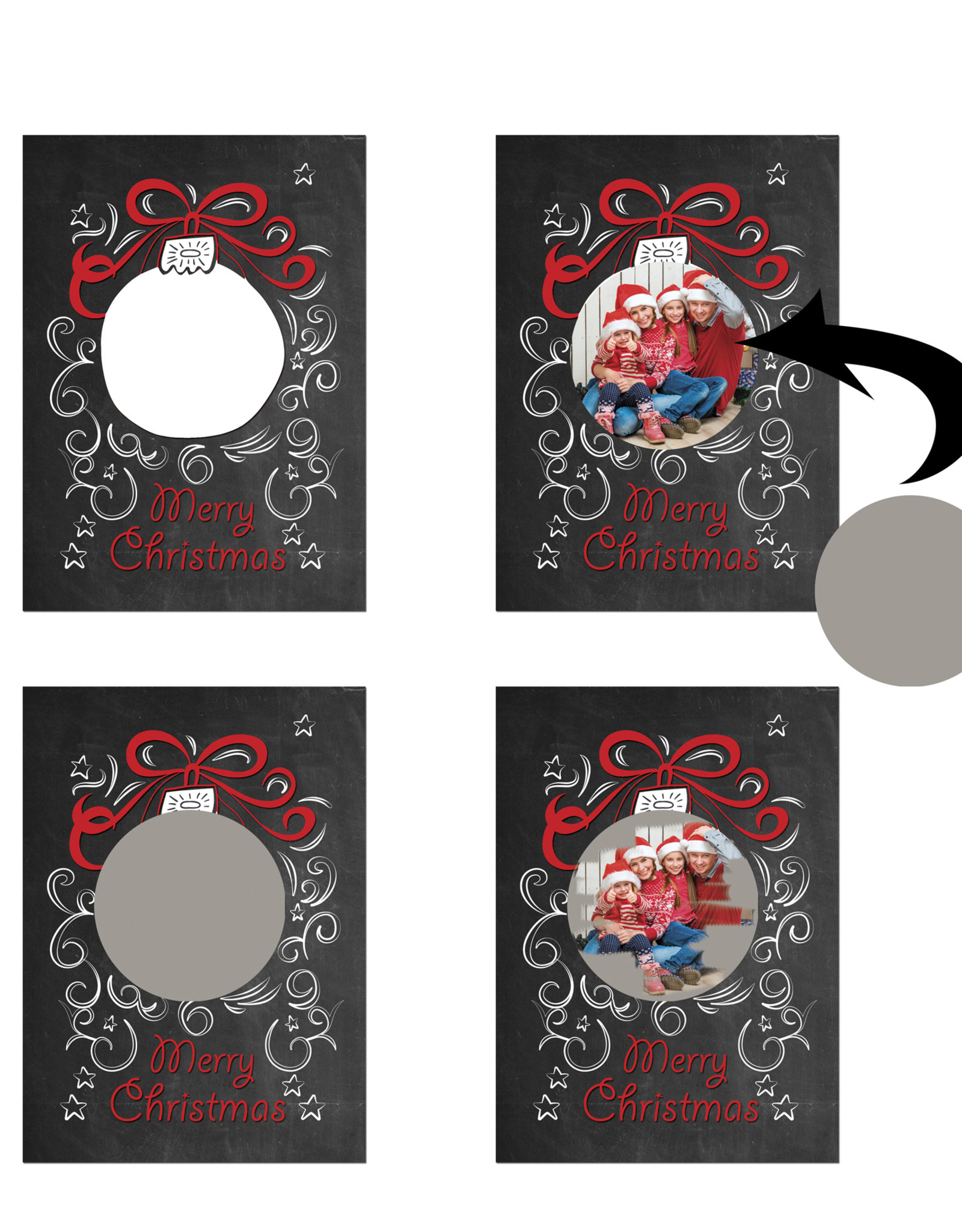 1 x Weihnachtskarte zum Rubbeln inkl. Rubbelsticker