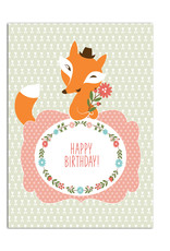 Geburtstagskarte "Fuchs" Postkarte Geburtstag