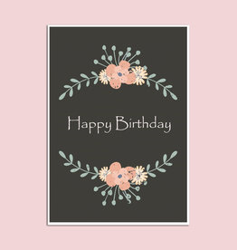 Geburtstagskarte "vintige dunkel" Postkarte Geburtstag