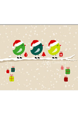 Postkarte Weihnachten "Vögel Geschenke" Weihnachtskarte