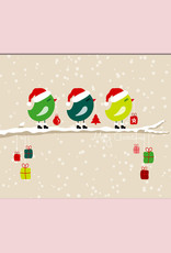 Postkarte Weihnachten "Vögel Geschenke" Weihnachtskarte