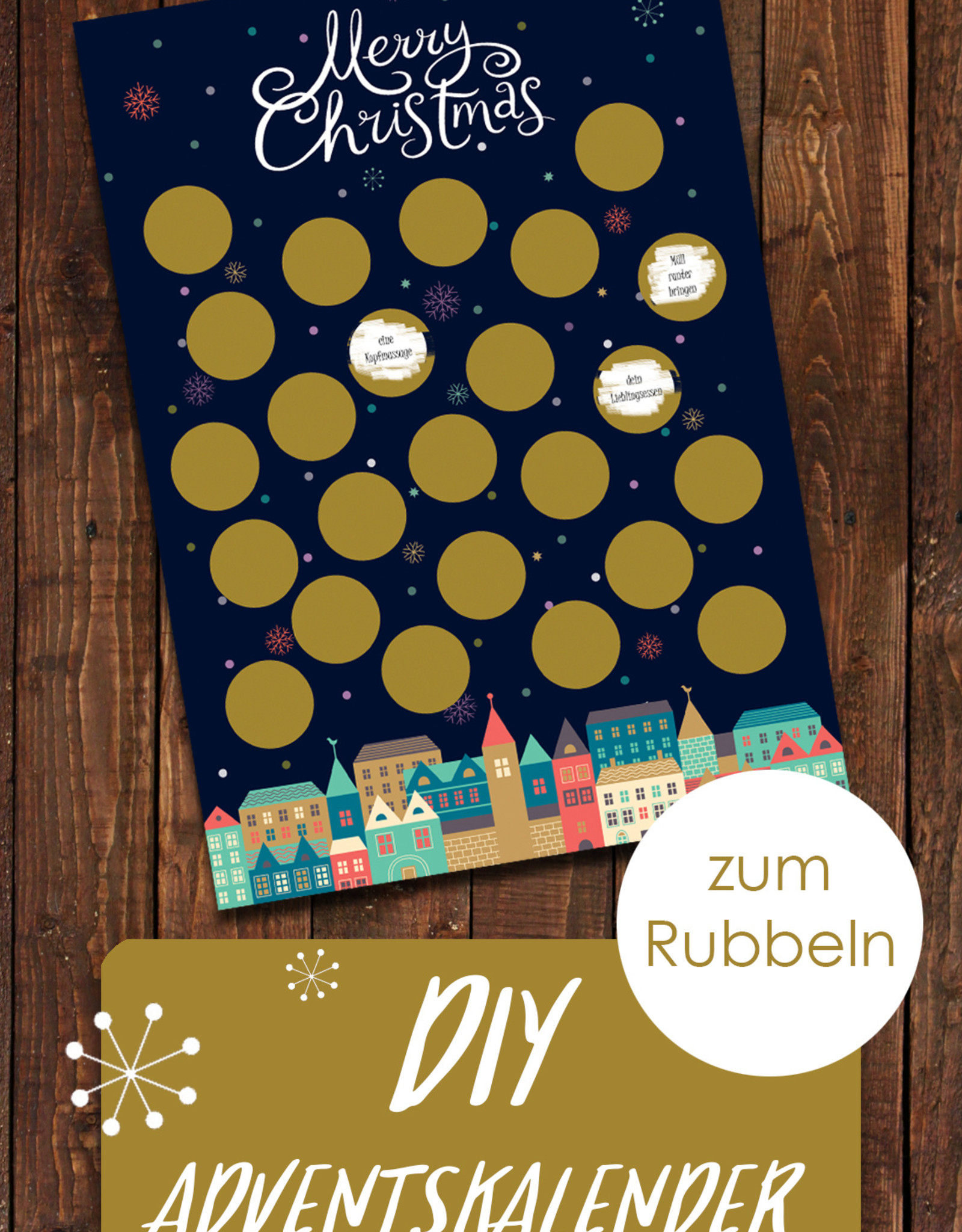 DIY Adventskalender A4 zum Rubbeln, Rubbeladventskalender