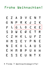 Weihnachtskarte Wortsuche Postkarte Weihnachten