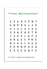 Weihnachtskarte Wortsuche Postkarte Weihnachten