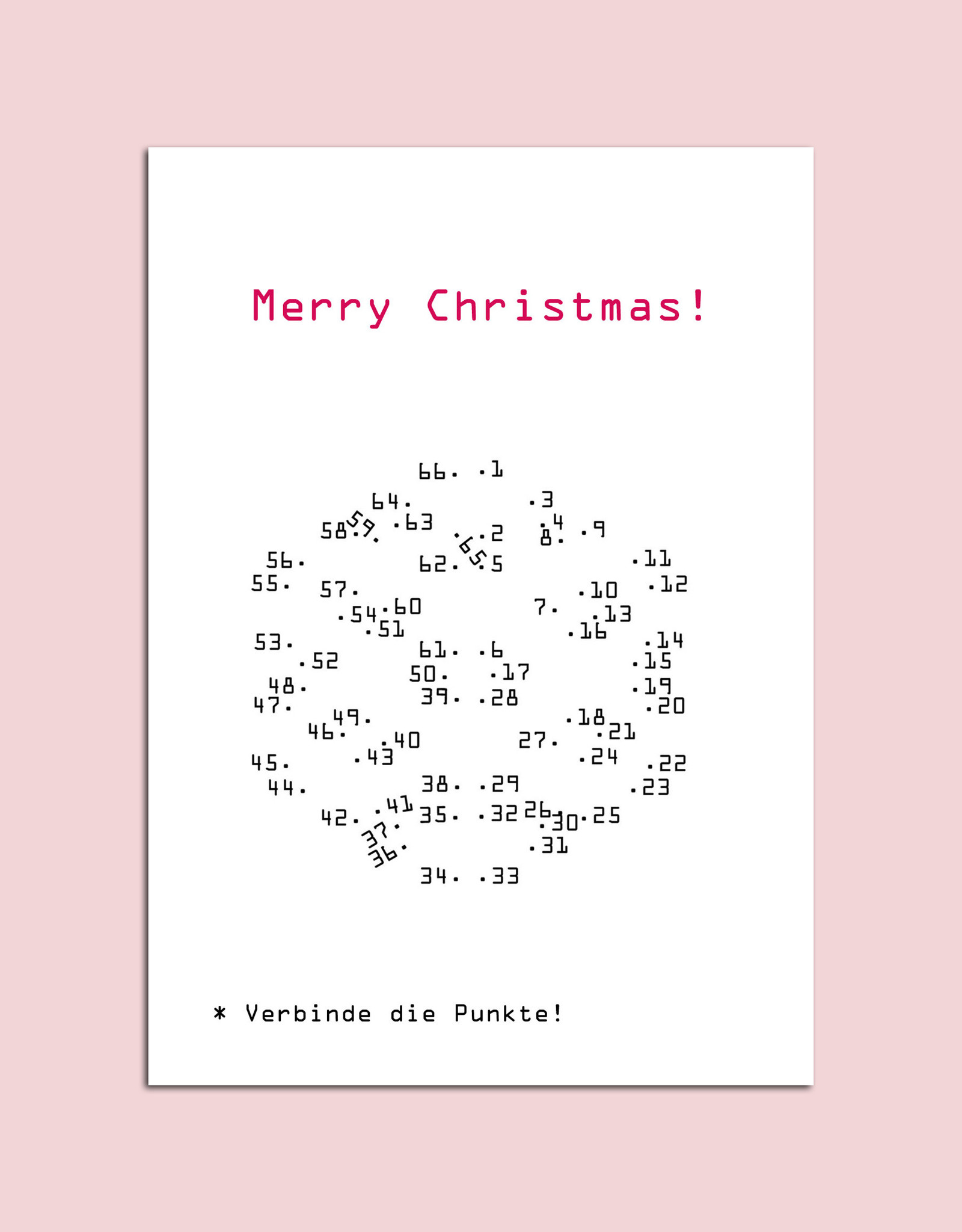Weihnachtskarte Punkt für Punkt Postkarte Weihnachten