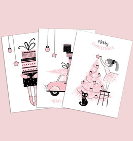 Weihnachtskarten Set 3-teilig ROSA