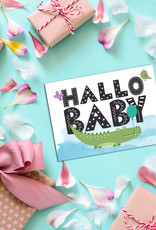 Postkarte Baby "Hallo Baby Jungen", Baby Geschenk, Geschenk zur Geburt, Geschenk Geburt, Karte Geburt, Pullerparty, Postkarten Geburt