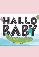 Postkarte Baby "Hallo Baby Jungen", Baby Geschenk, Geschenk zur Geburt, Geschenk Geburt, Karte Geburt, Pullerparty, Postkarten Geburt