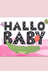 Postkarte Baby "Hallo Baby Mädchen", Baby Geschenk, Geschenk zur Geburt, Geschenk Geburt, Karte Geburt, Pullerparty, Postkarten Geburt