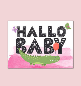 Postkarte Baby "Hallo Baby Mädchen"