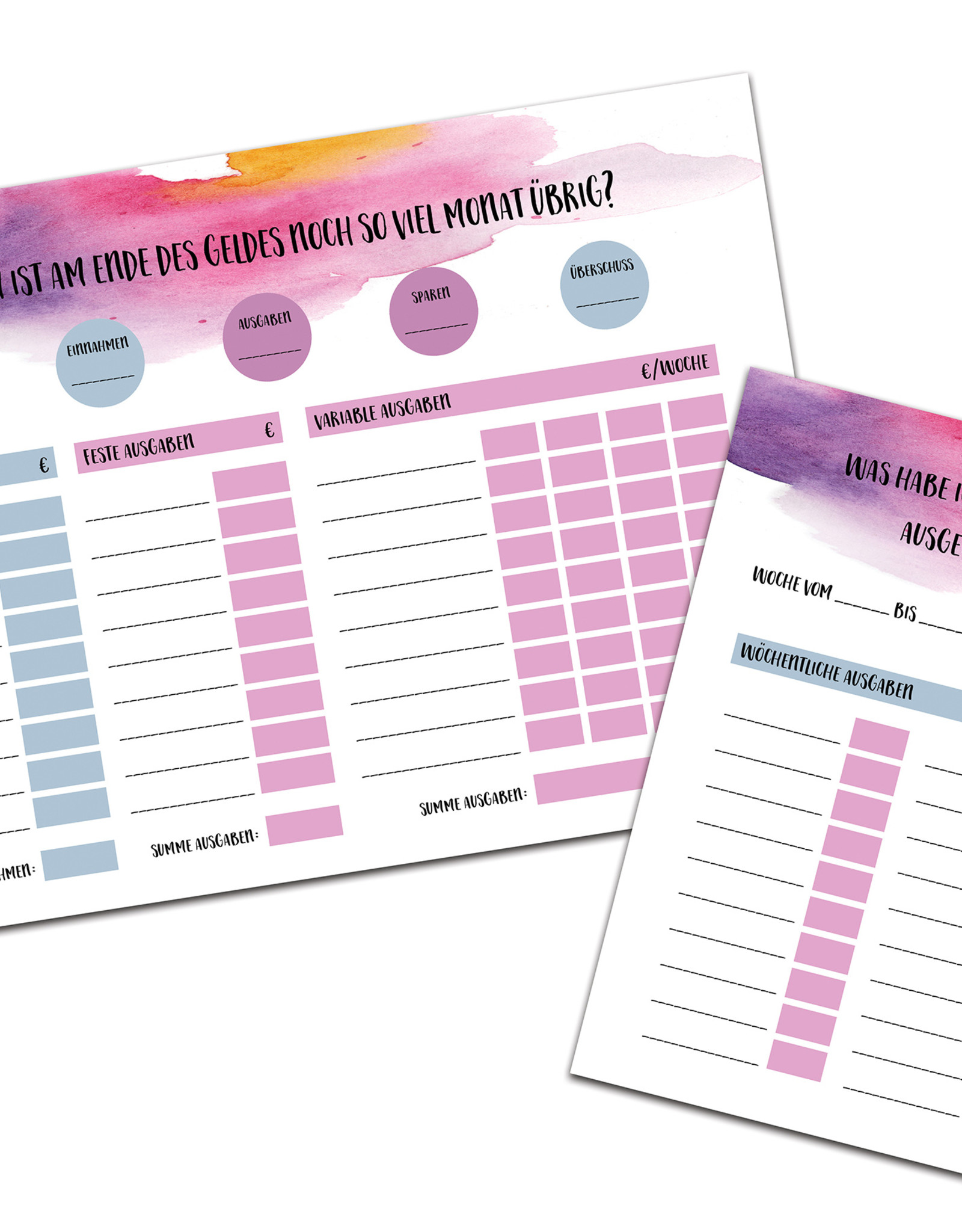 Planer Set Finanzen, Übersicht über die monatlichen Ausgaben DIN A4 + DIN A5 Organisation Haushaltsplan Haushaltsbuch