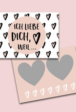 Valentinskarte mit Umschlag Ich liebe Dich, Rubbelkarte zum Valentinstag Postkarte Liebe Ich liebe Dich Karte zum Rubbeln