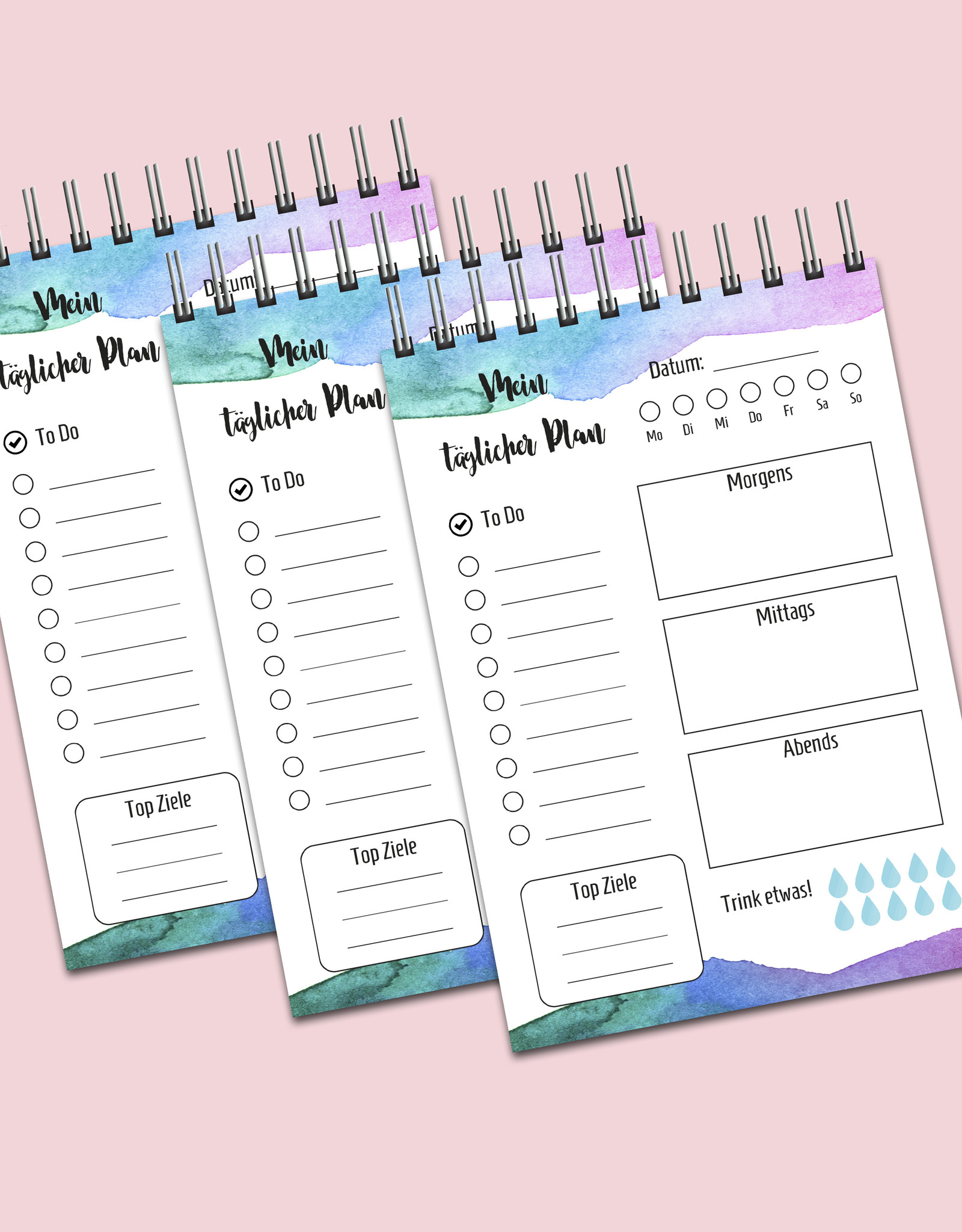 To Do Liste 50 Blatt Ringbuch Bindung OBEN